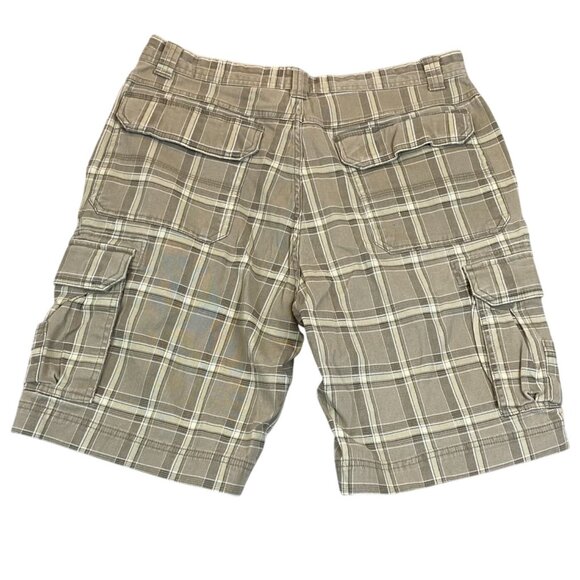 Red Head Mens Plaid Shorts Size 34 Beige Cotton Blend Casual Summer Wear - Picture 2 of 14